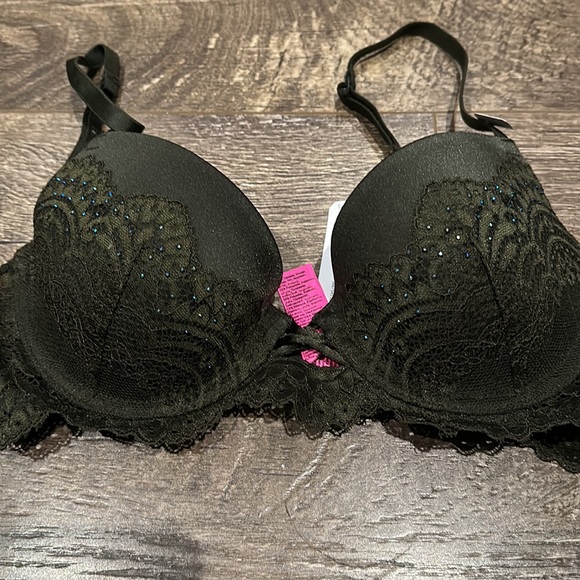🦋 La Senza Dark‎ Green Lace Bra NWT - Picture 2 of 7
